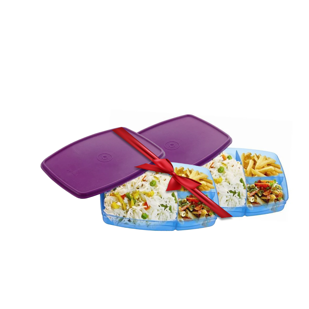 [BUNDLE DEAL] Prime Housewares Leggo Brick Divided Plastic Lunch Box (3 Compartments) (Colour May Vary) - 2 x 1 Pc