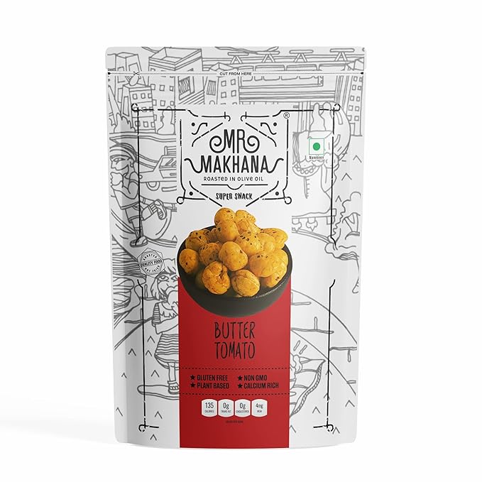 Mr. Makhana Roasted Makhana and Foxnuts Butter Tomato - 25 g