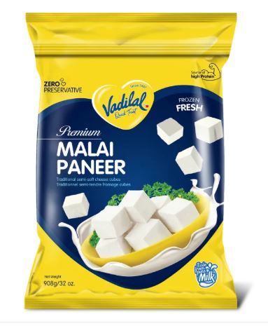 Vadilal Malai Paneer Cubes (Frozen) - 908 g