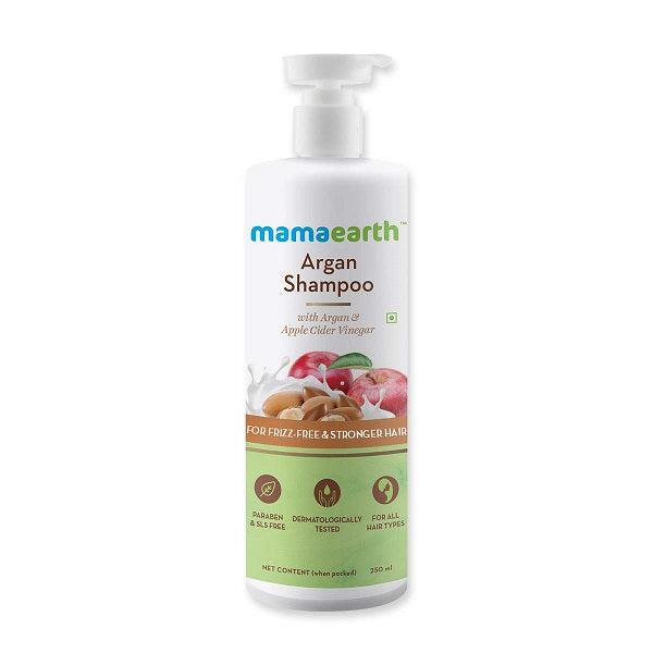 Mamaearth Argan & Apple Cider Vinegar Shampoo For Dry & Frizzy Hair with Argan & Apple Cider Vinegar for Frizz Free & Stronger Hair - 250 ml