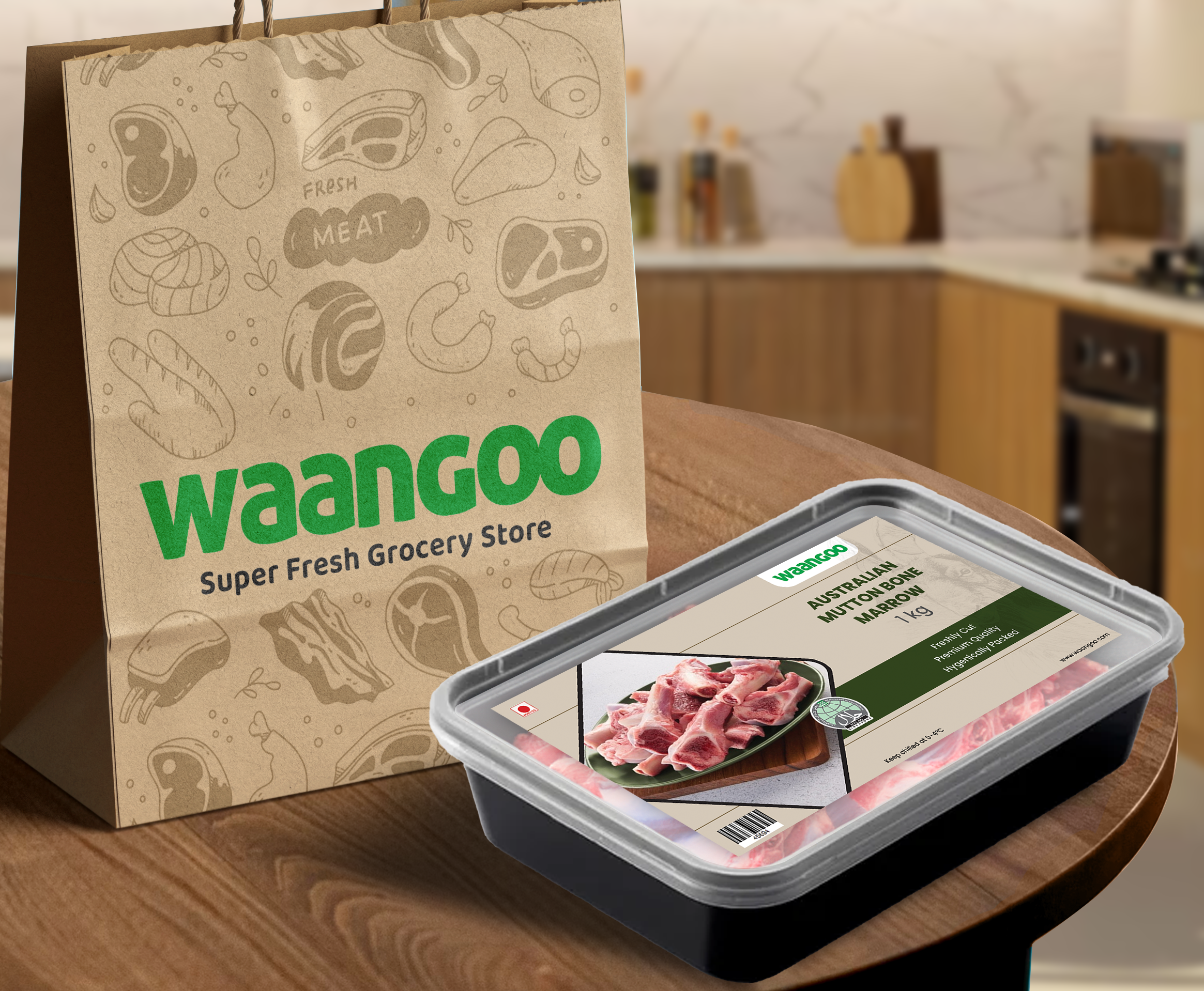 Fresh Australian MUTTON Bone Marrow (Cut Pcs) - 1 Kg