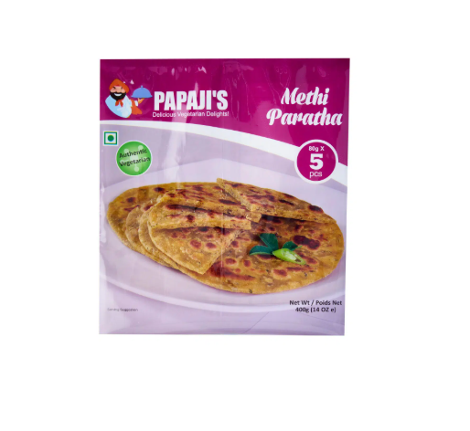 PAPAJI'S  Methi Paratha Frozen - 400 g / 5 Per Pack
