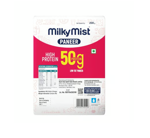 Milky Mist Fresh Low Fat Paneer High in Protein - 200 g