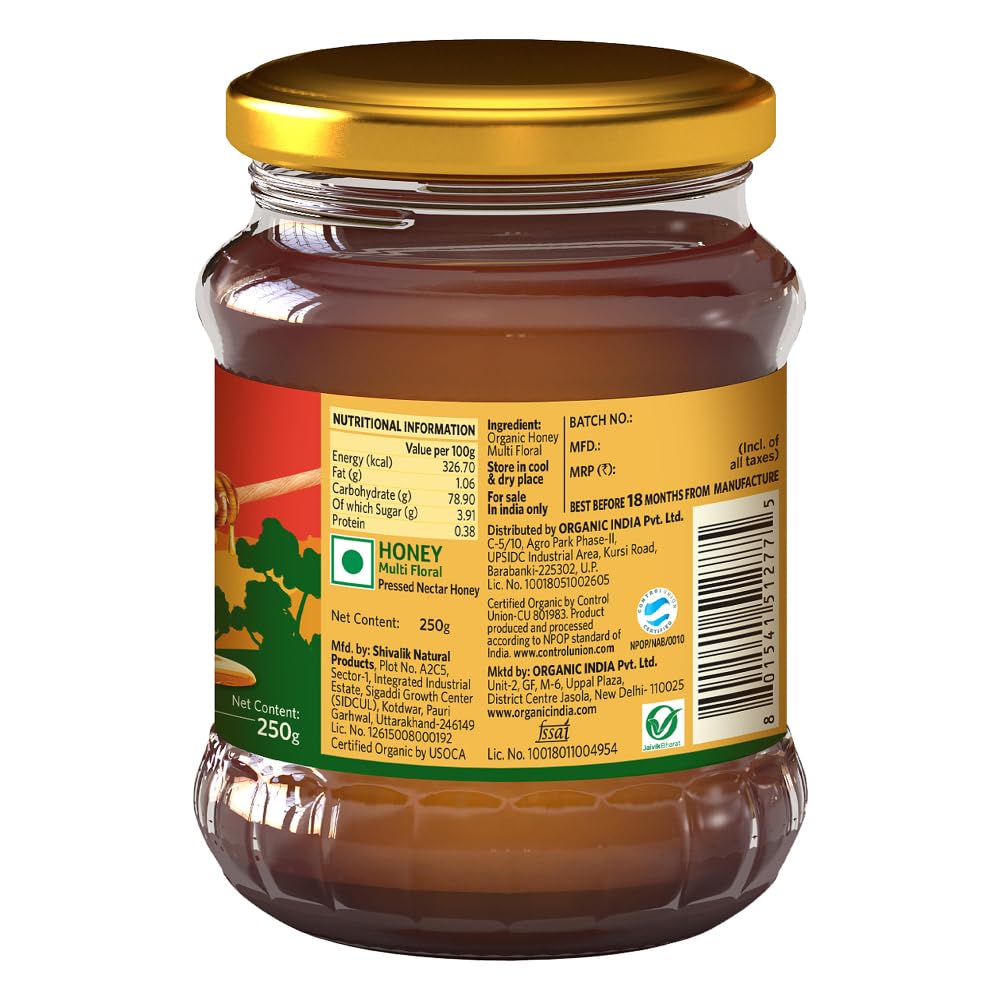 Organic India Himalayan Multi Floral Honey (Certified ORGANIC)  - 250 ml