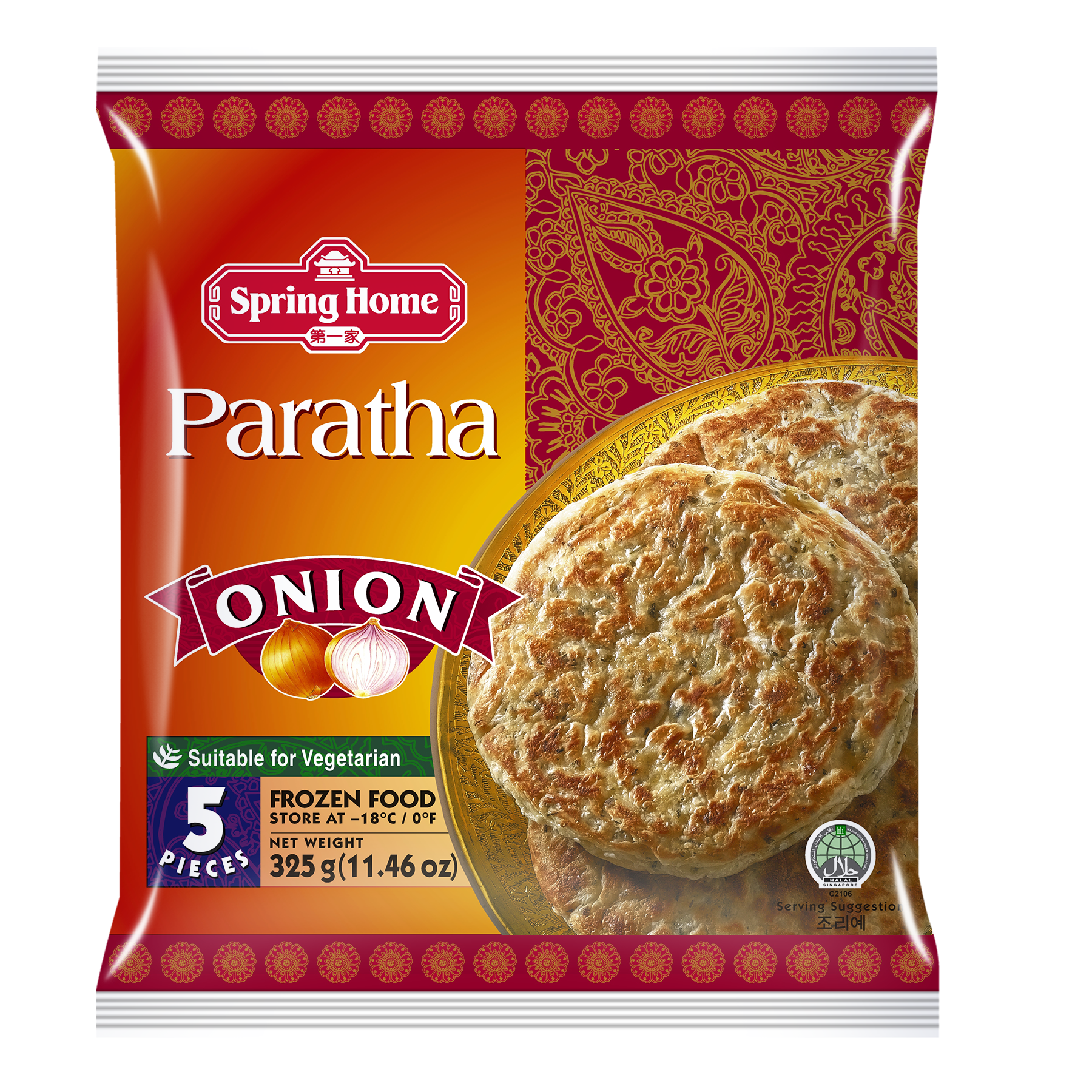 Spring Home Paratha Onion - 325 g ( 5 Pcs)