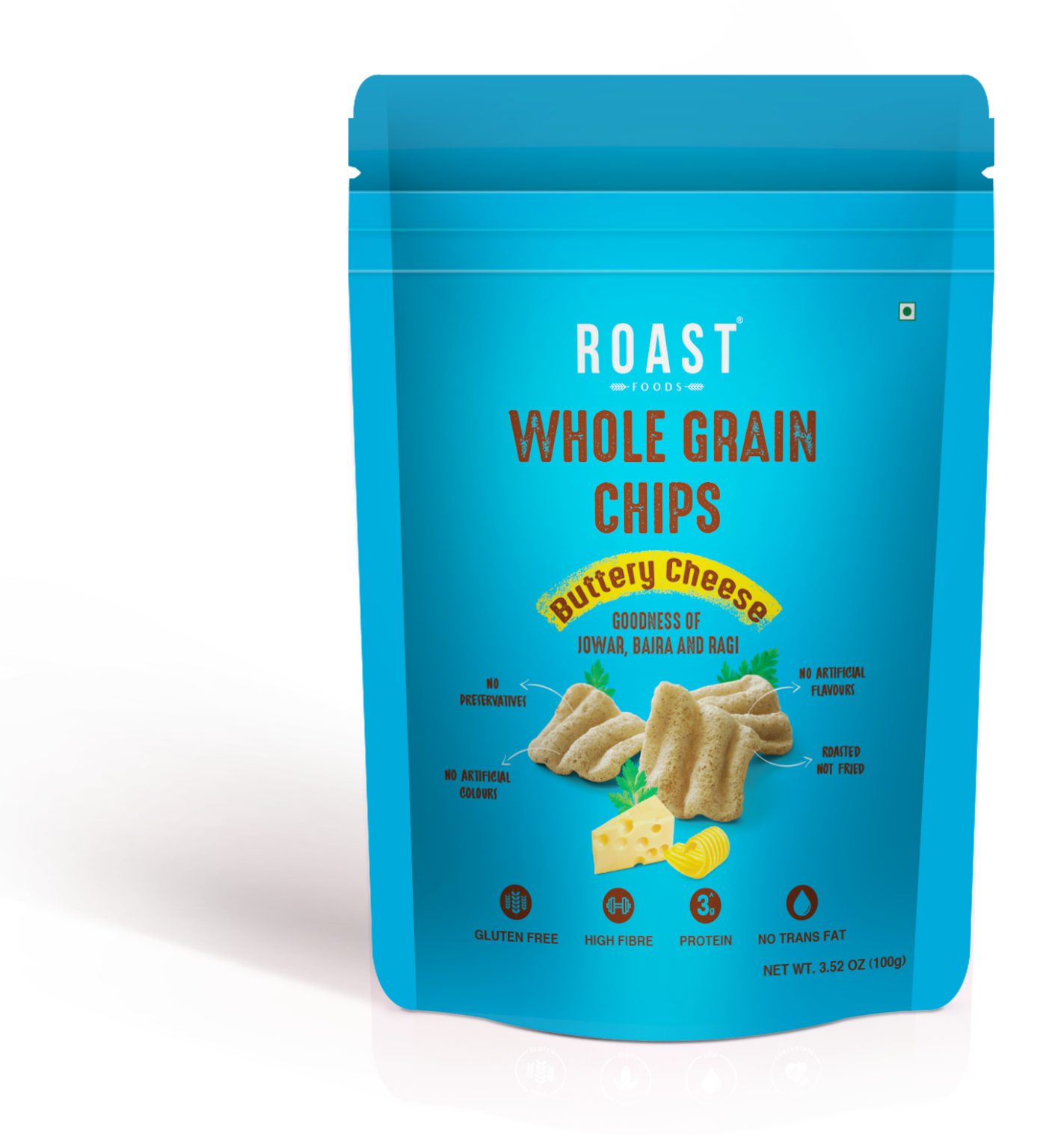 Roast Foods Wholegrain Chips (BUTTERY CHEESE) - 100 g