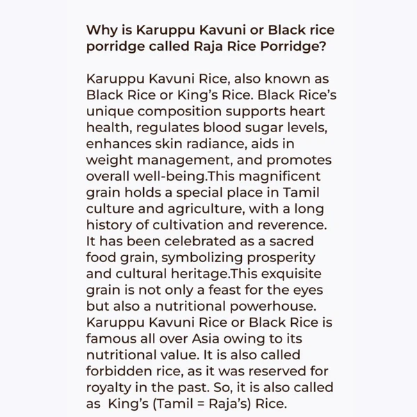 The Divine Foods (Karuppu kavuni )Raja Rice Porridge Mix - 250 g