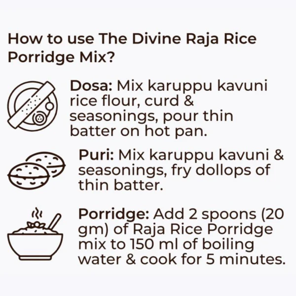 The Divine Foods (Karuppu kavuni )Raja Rice Porridge Mix - 250 g