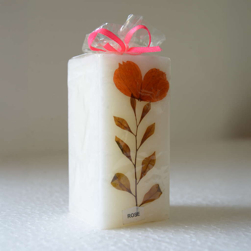 Rectangle Shape Perfumed Candle 5*10Cm (Rose) - 1 Pc