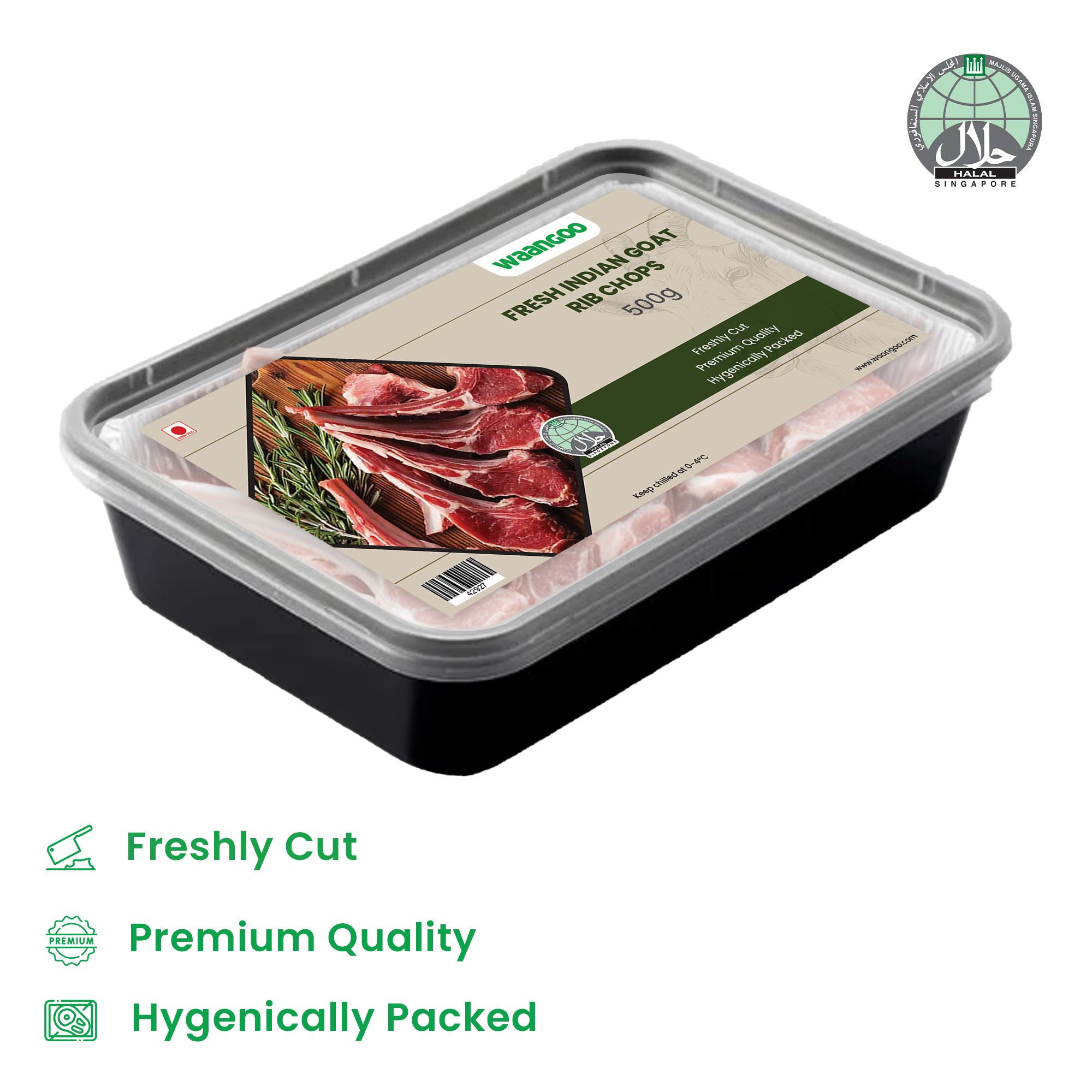 Fresh Indian Breed Goat Rib Chops - 500 g