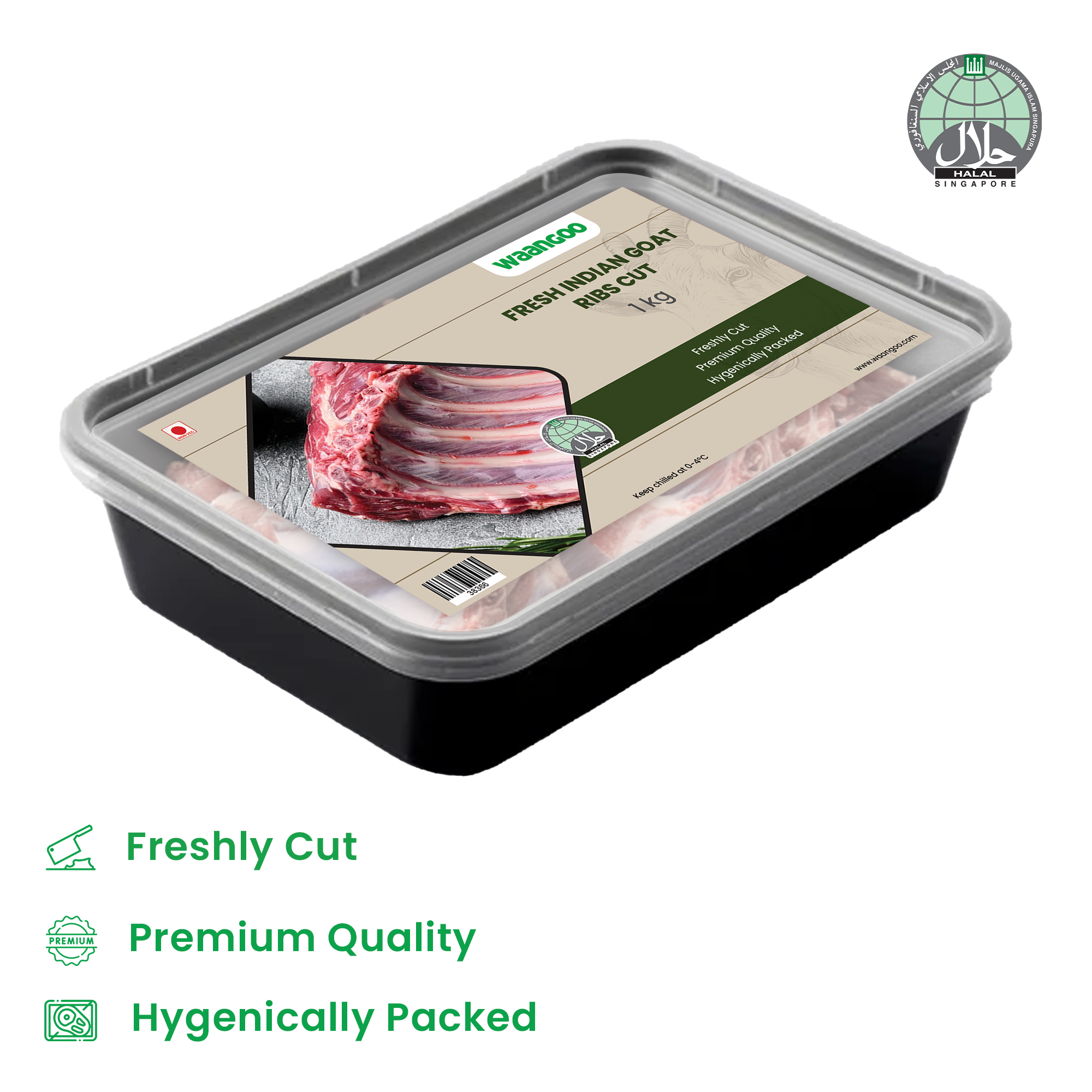 Fresh Indian Breed GOAT Ribs (Cut Pcs)- 1 Kg
