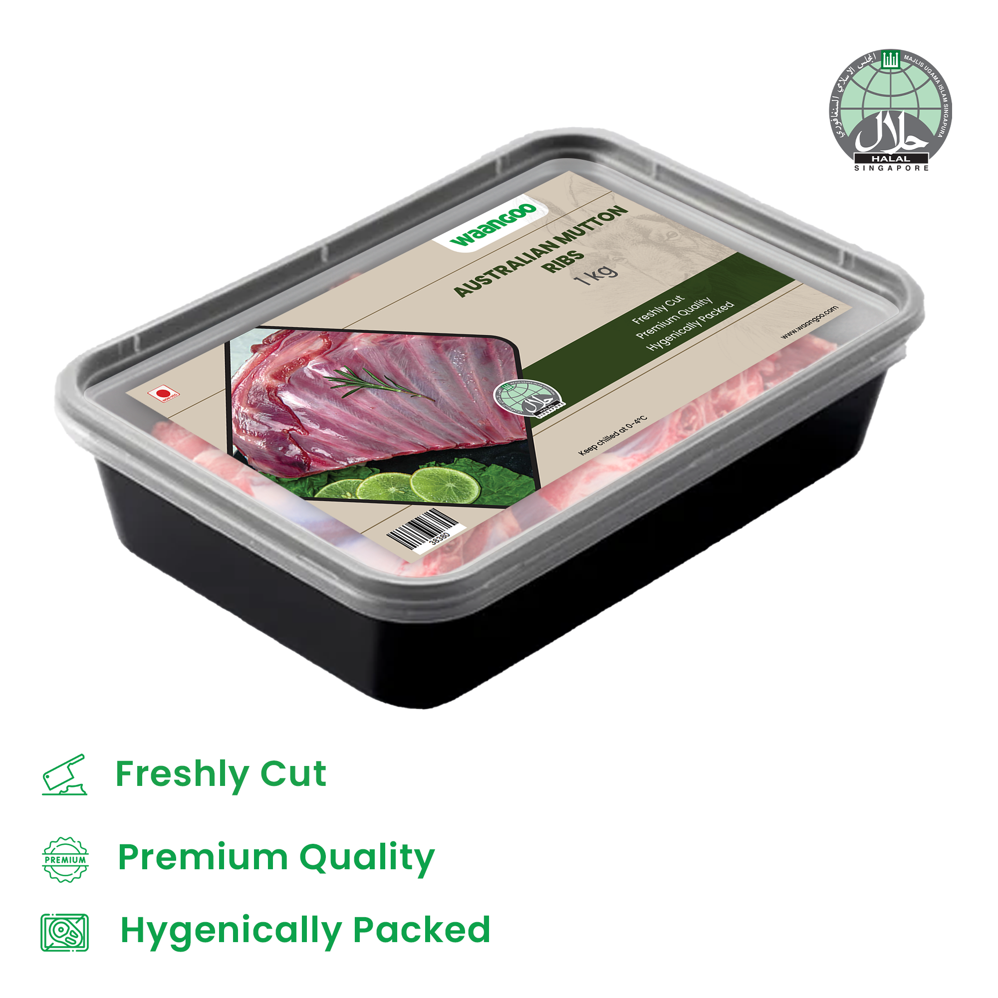 Fresh Australian MUTTON Ribs (Cut Pcs) - 1 Kg