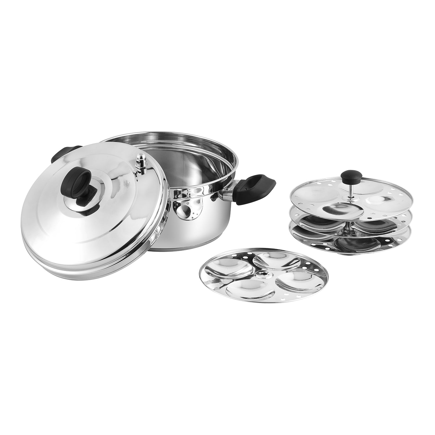 Vinod Classic Stainless Steel Idli Maker Cooker - 4 Deeper Plates (16 Idlis) - IDC4