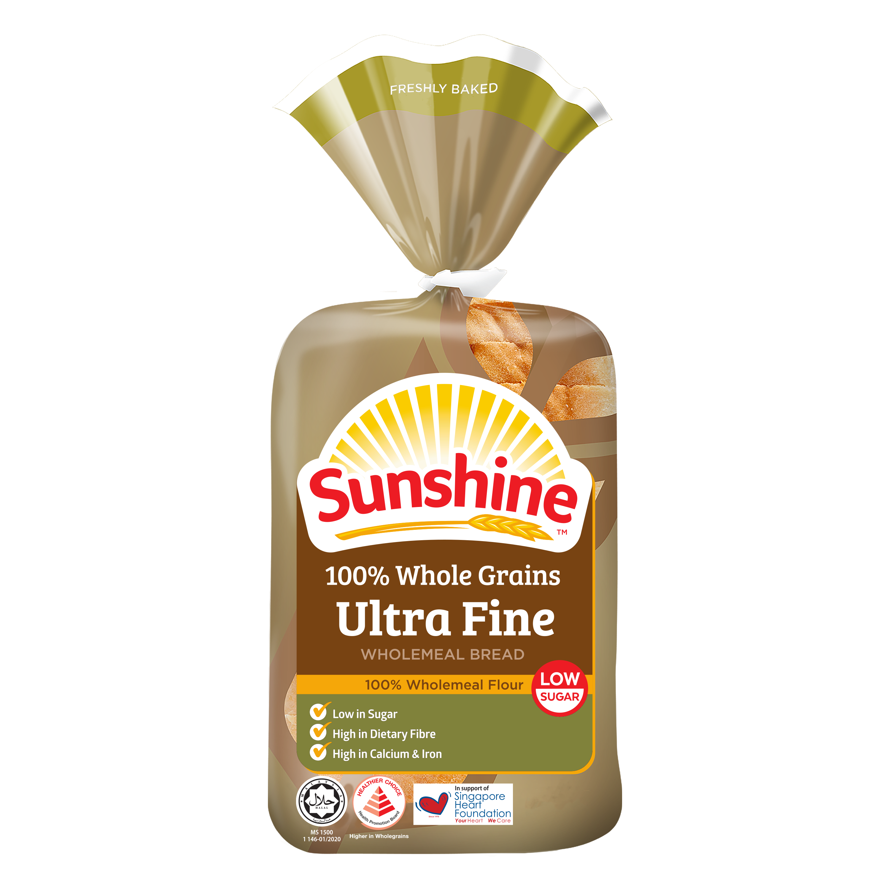 Sunshine 100% Whole Grains Ultra Fine Wholemeal Bread - 400 g