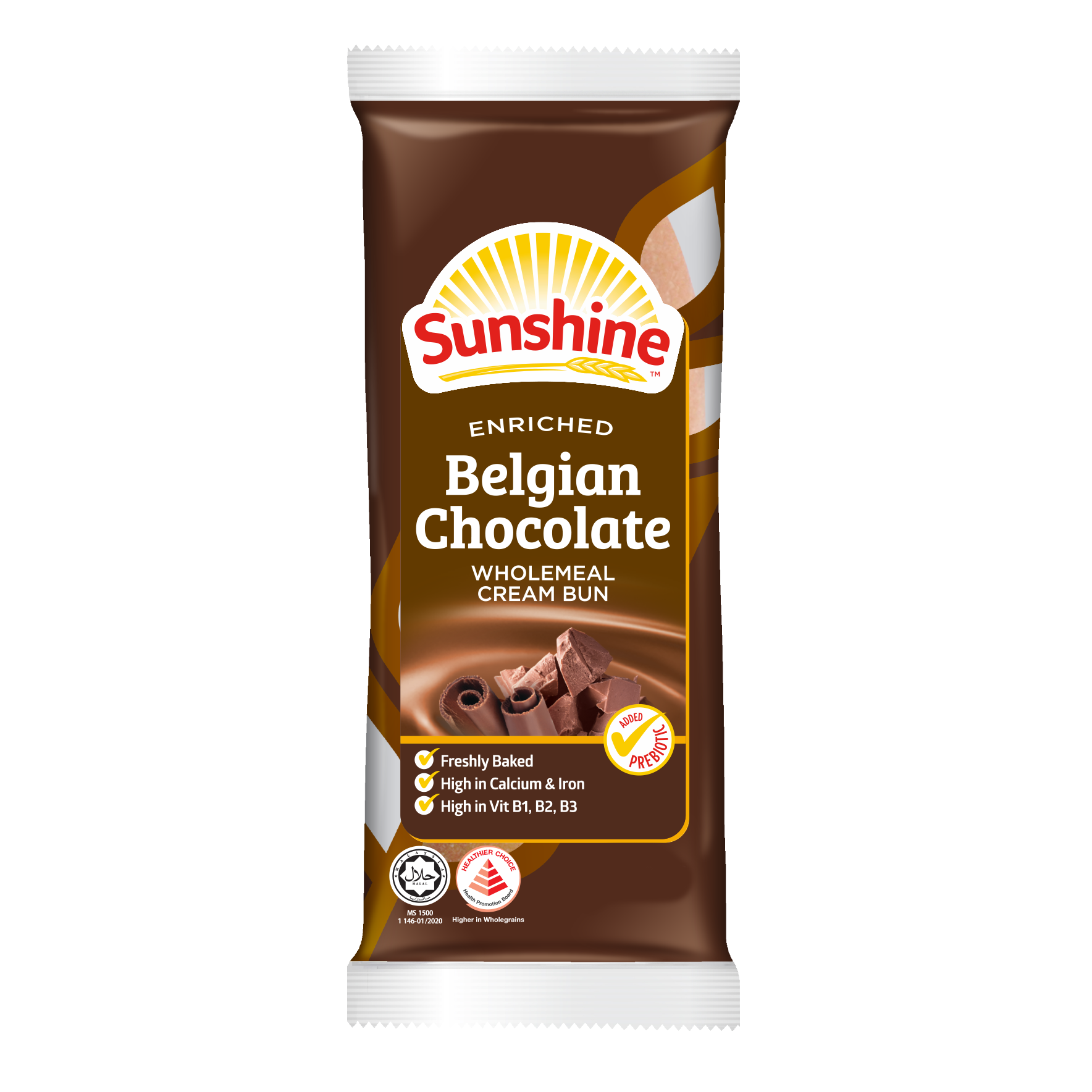 Sunshine Belgian Chocolate Wholemeal Cream Roll - 65 g