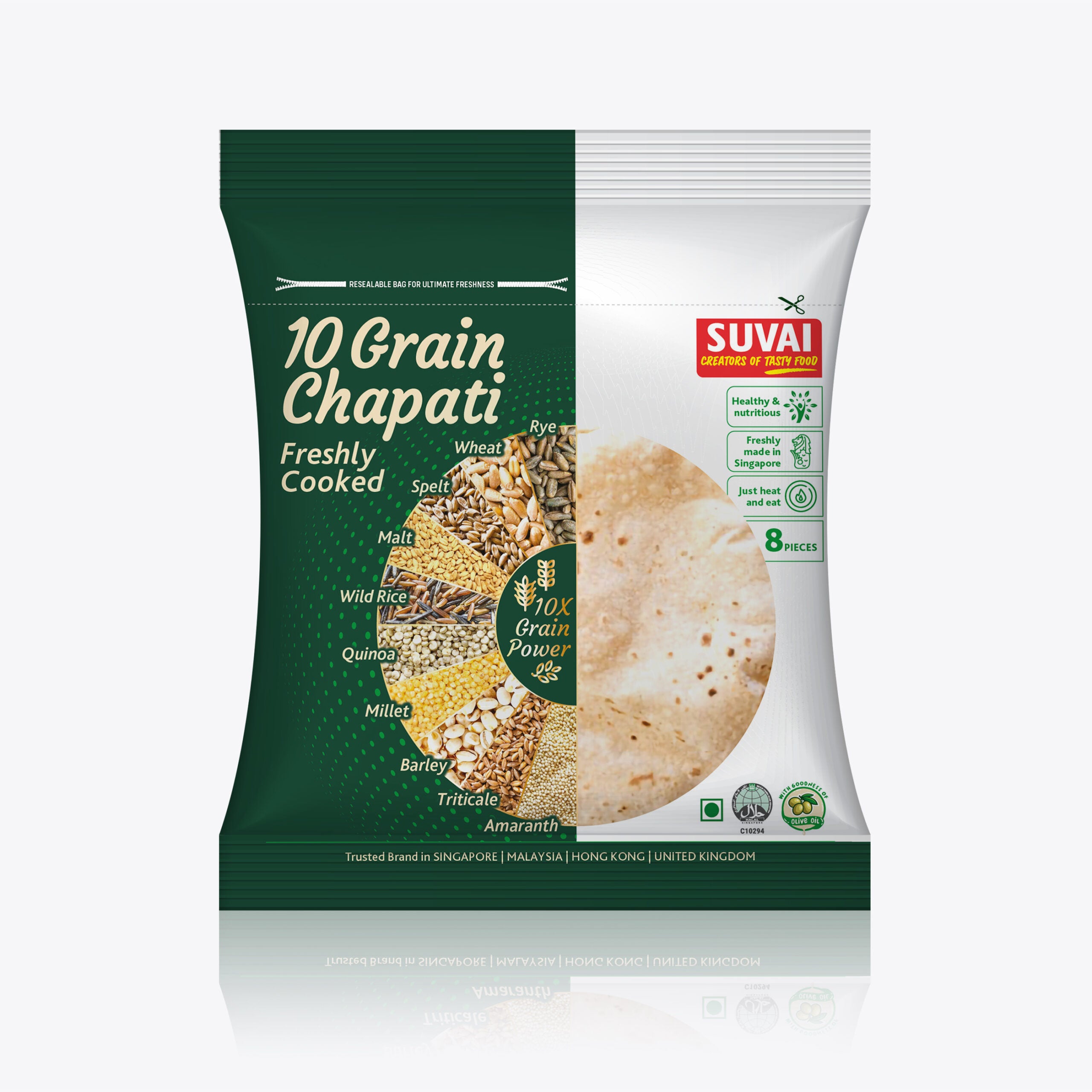 Suvai Fresh Multigrain 10 Grain Chapati (Frozen) - 10 Pc