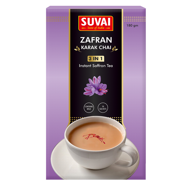 Suvai Instant 3 In 1 Zafran Karak Chai(Tea) - 180 g (10 Sachets)