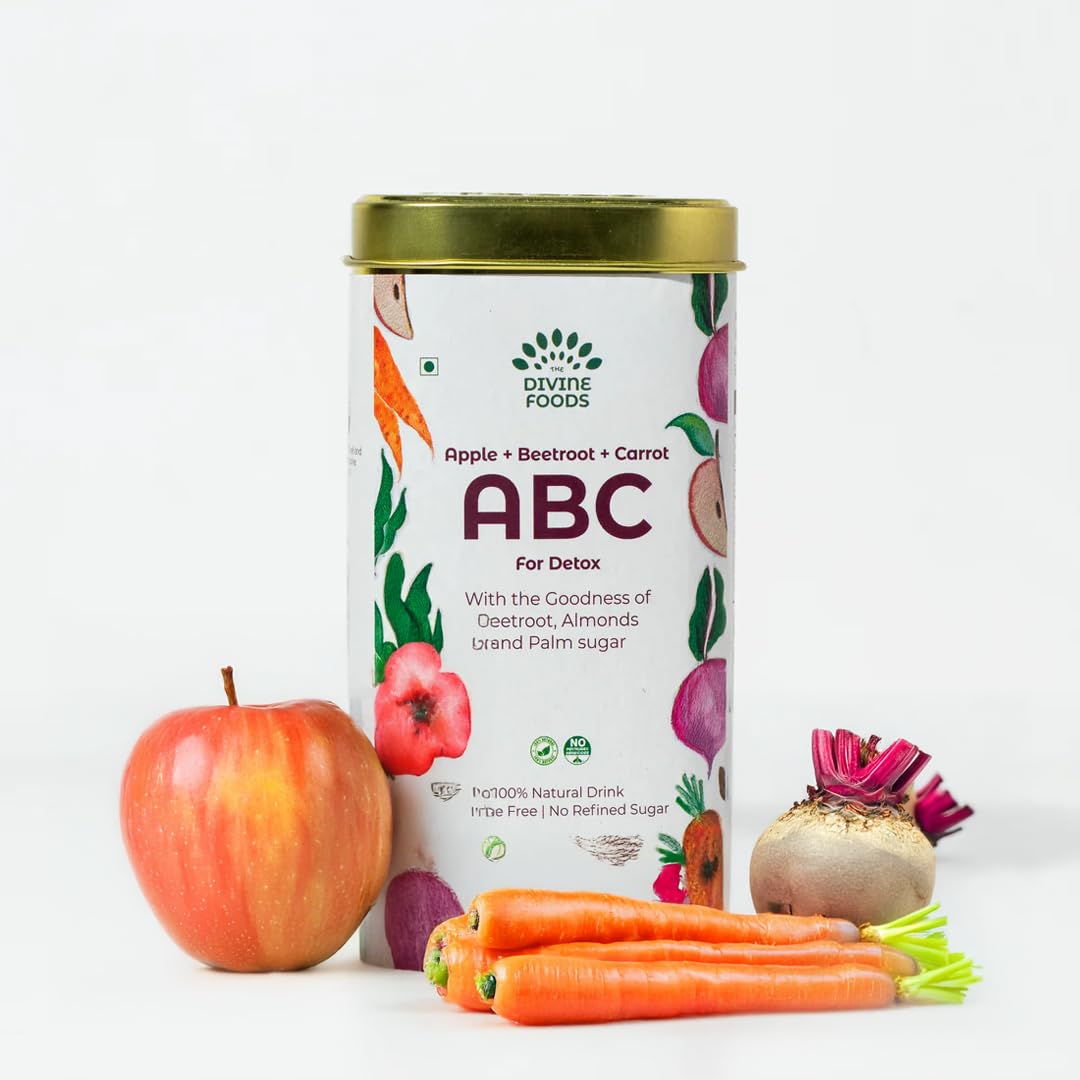 The Divine Foods Natural ABC latte Milk Mix (Apple+Beetroot+Carrot) For Skin Glow - 250 g