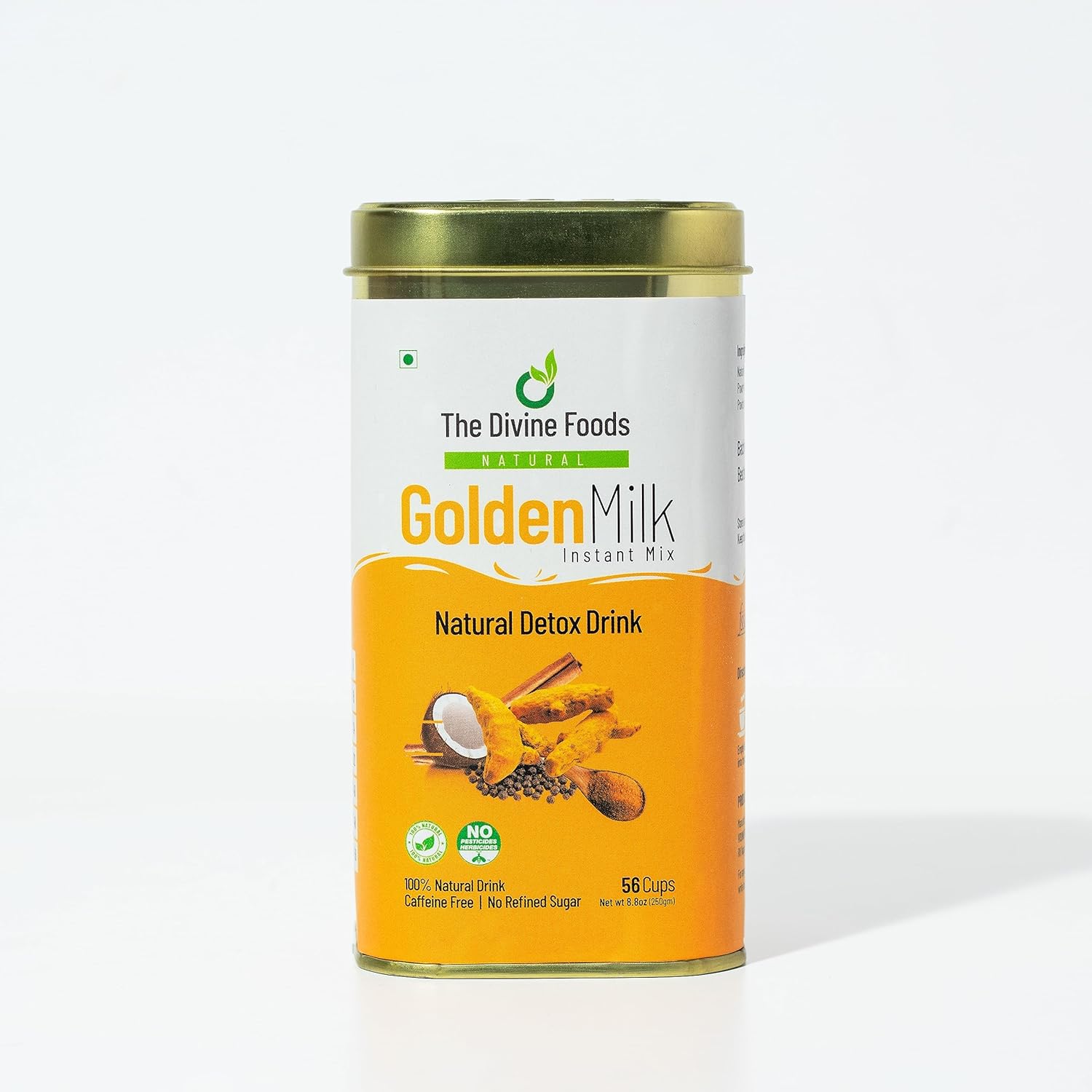 The Divine Foods Organic Golden Milk Natural Detox Drink DND Latte Mix - 250 g