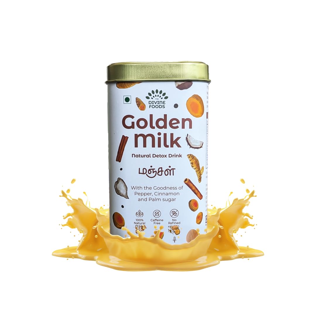 The Divine Foods Organic Golden Milk Natural Detox Drink DND Latte Mix - 250 g