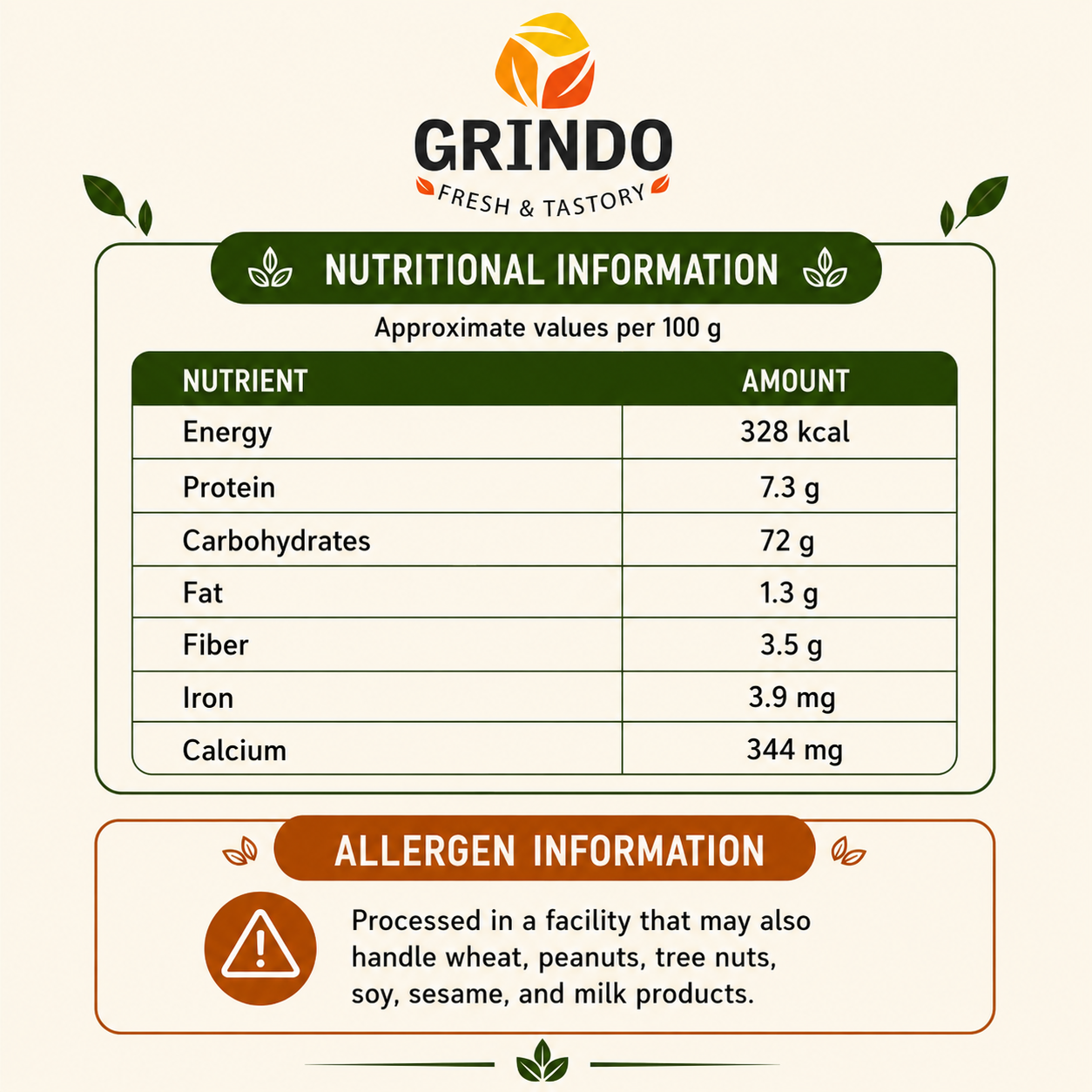 Grindo Sprouted Ragi Flour - 500 g