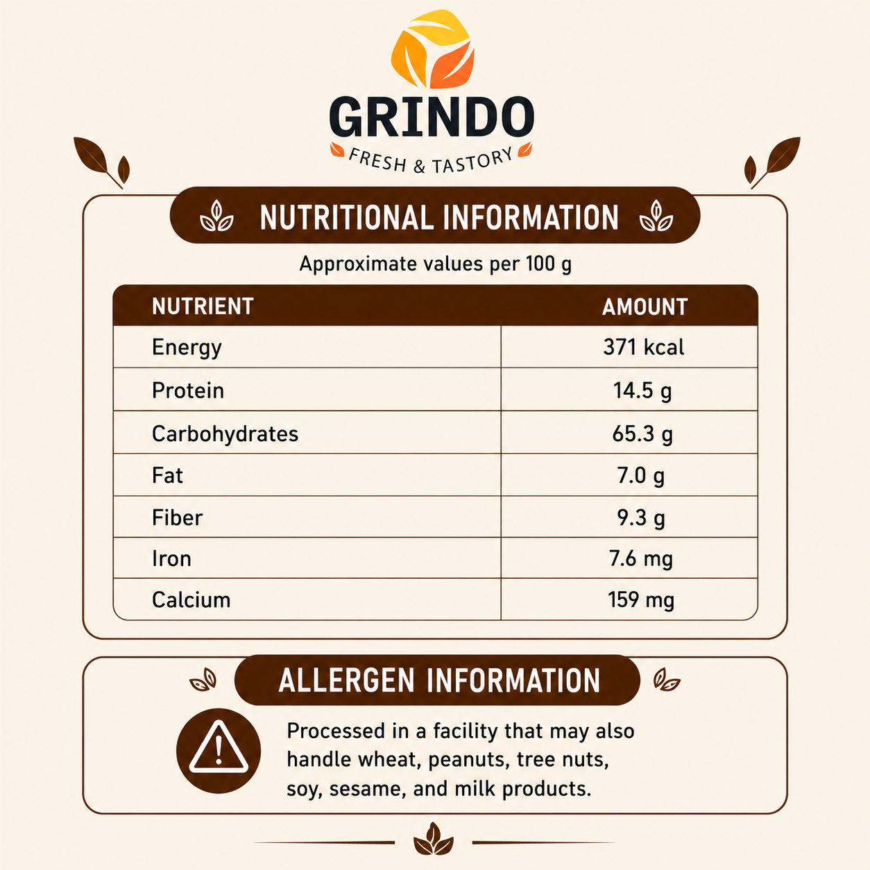 Grindo Sprouted Rajgira /Amaranth Flour - 250 g