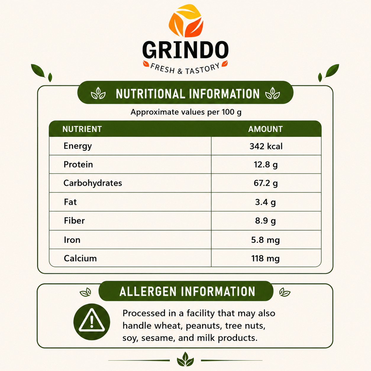 Grindo Sprouted Multimillet Atta Flour - 500 g