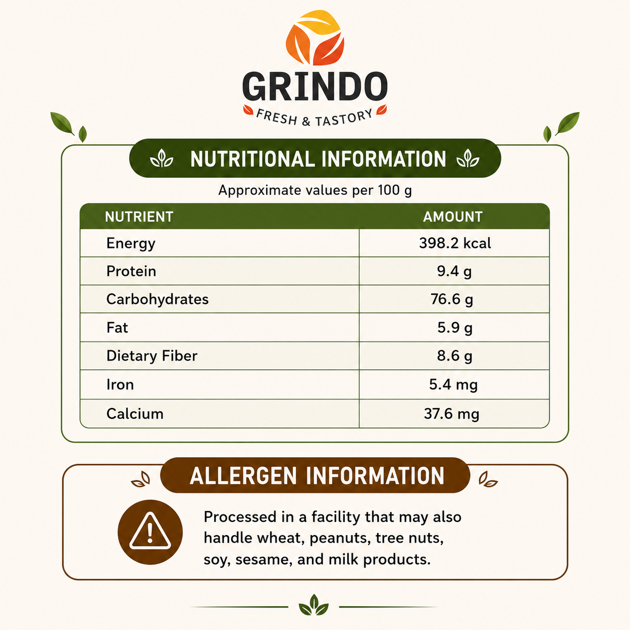 Grindo Sprouted Bajra Flour - 500 g