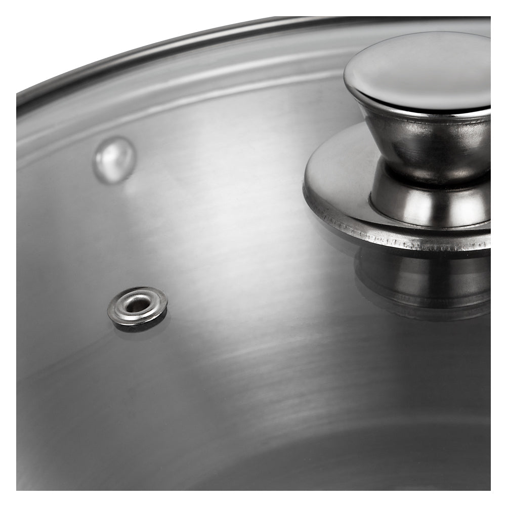 Vinod Stainless Steel 3 Piece Induction Friendly Modena Set, Kadai with Glass Lid - 2.7 L - 3MOD