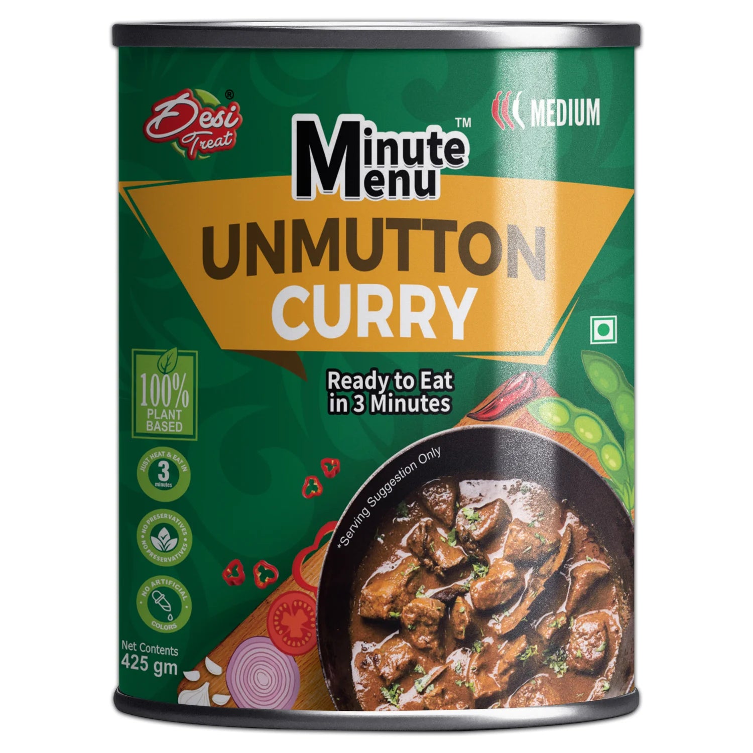Desi Treat Minute Menu Unmutton Curry ( Ready to Eat in 3 Minutes |100% Plant Based ) - 425 g