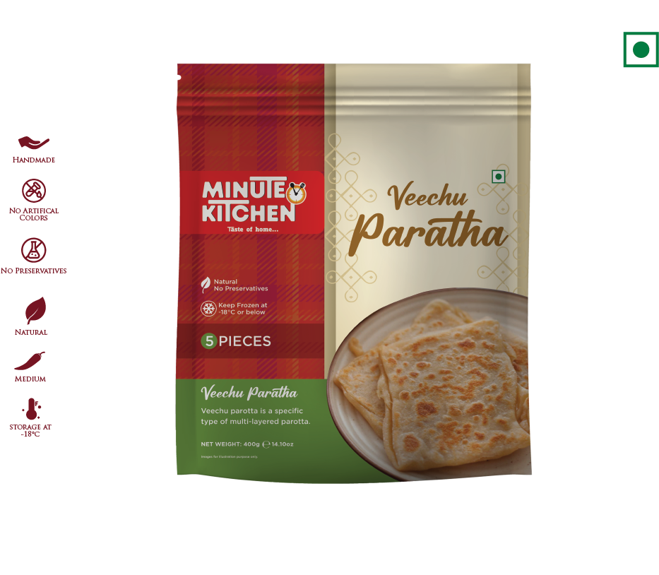 Minute Kitchen Veechu Paratha - 400 g