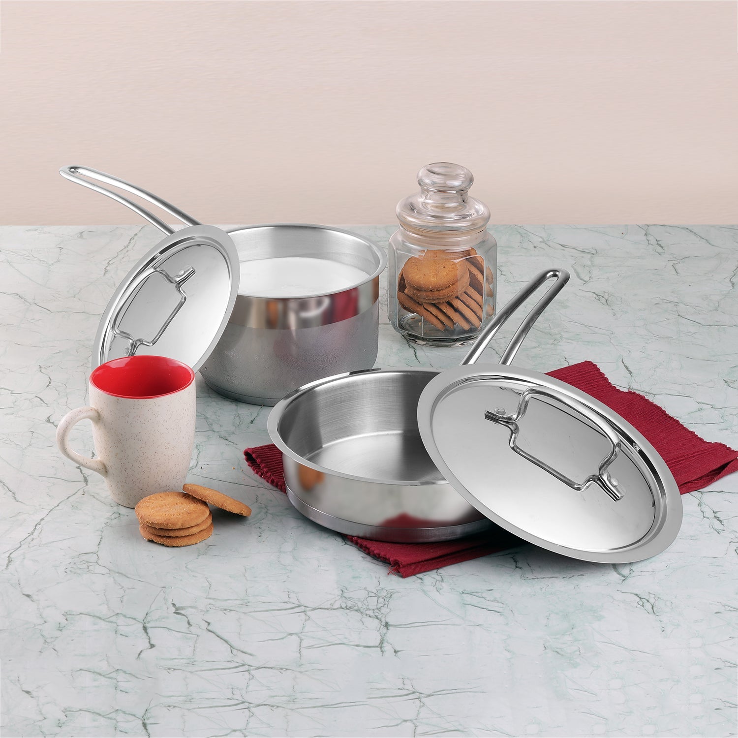 Vinod Classique Deluxe Stainless Steel Cookware - Set of 4 - DLXCLA4