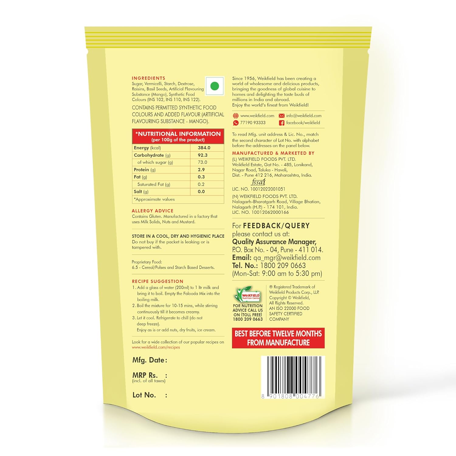 Weikfield Mango Falooda Mix - 200 g