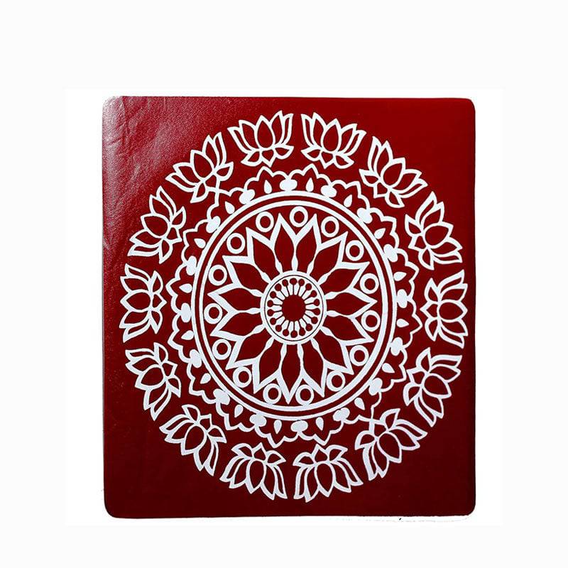 Rangoli Kolam Sticker Maroon Small - set of 3 (7 inches)