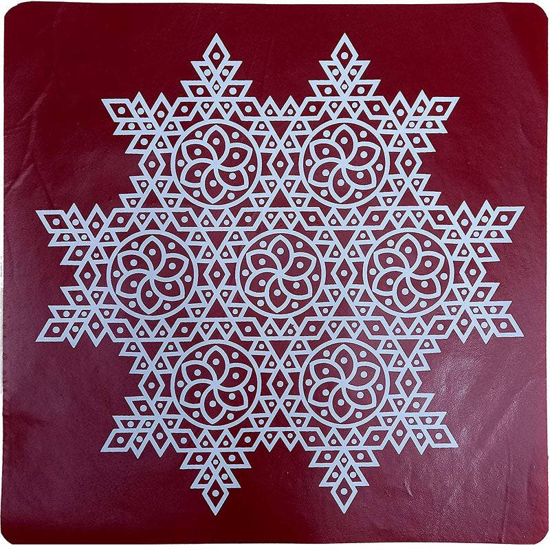 Rangoli Kolam Sticker Maroon Small - set of 3 (7 inches)