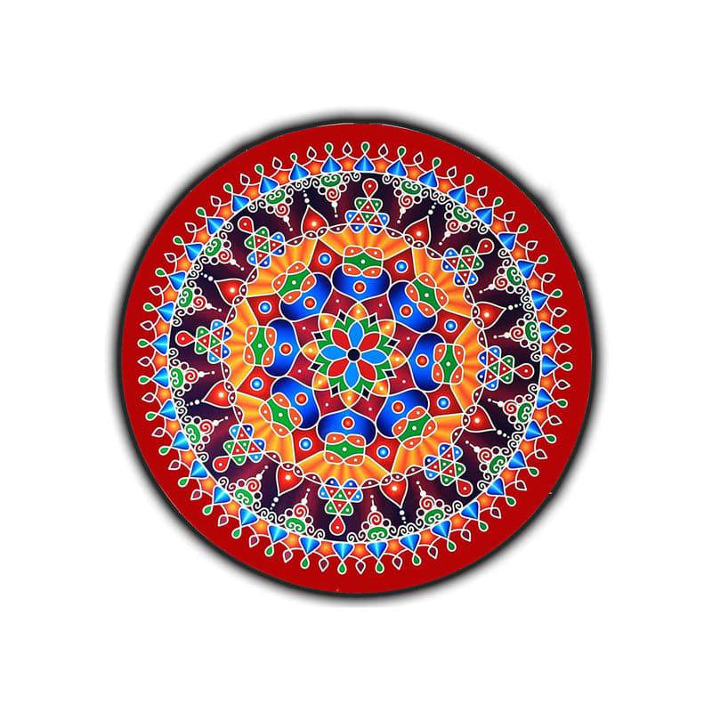 Rangoli Kolam Sticker Red Medium - set of 3 (10 inches)