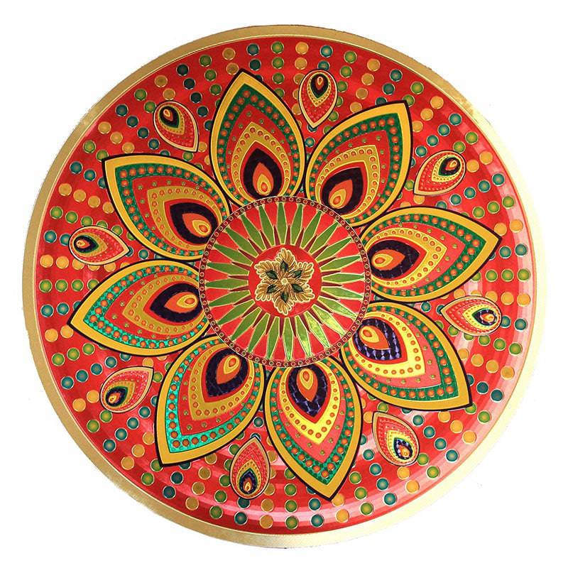 Rangoli Kolam Sticker Gold Small - Set of 3 (7 inches)