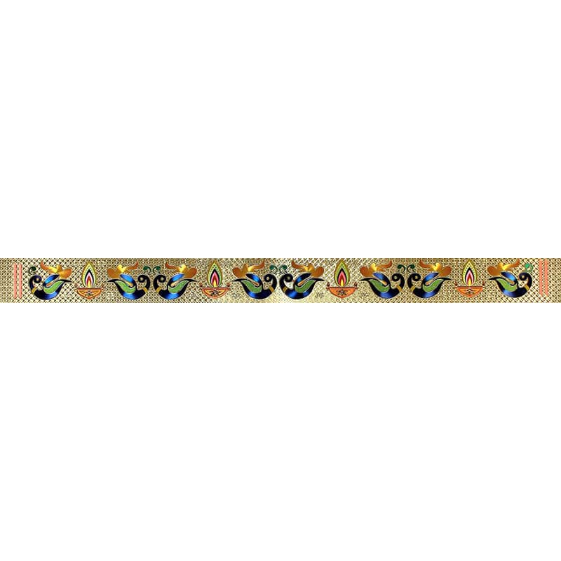 Rangoli Kolam Sticker Gold Border - set of 3
