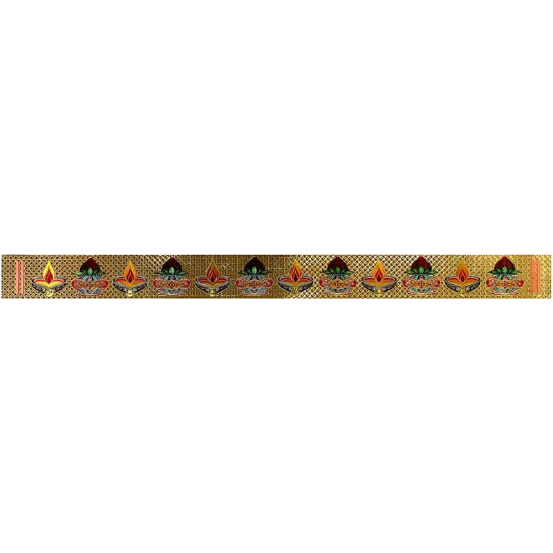 Rangoli Kolam Sticker Gold Border - set of 3
