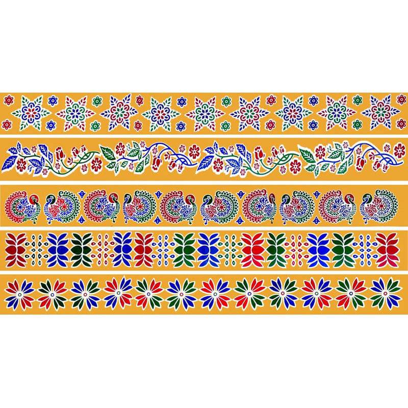 Festival Kolam Sticker Color Border - set of 5