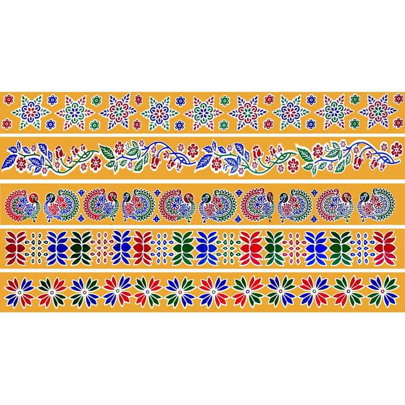 Festival Kolam Sticker Color Border - set of 5