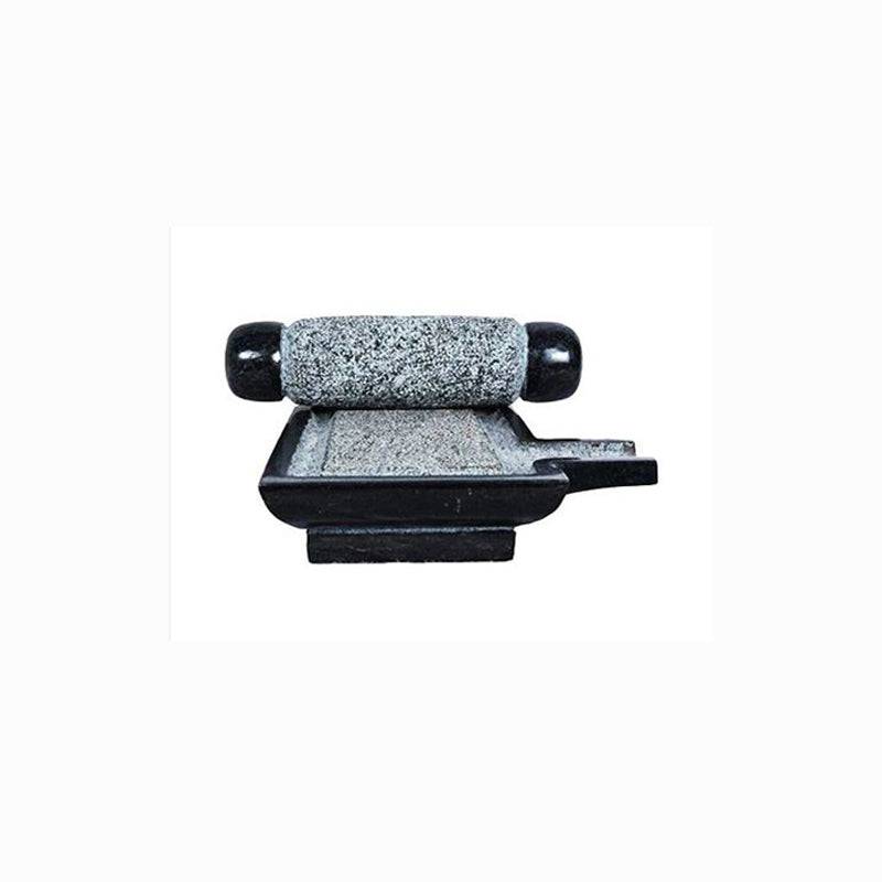 Black Stone Ammikallu Mortar and Pestle - (B x L = 9 x 15 inch)