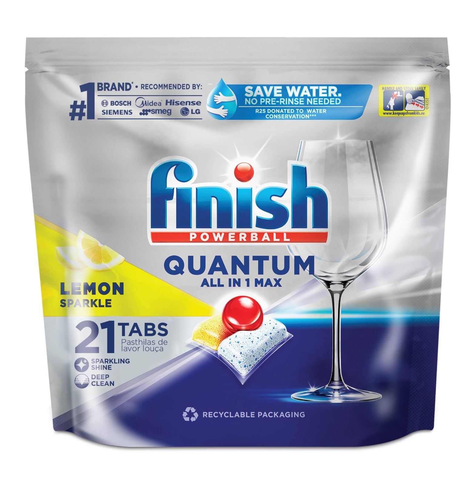 Finish Dishwasher Detergent Tablet All In One Quantum - 21 Tabs