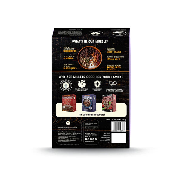 Millet Bank Muesli Chocolate Made with Multi Millet No Artificial Colours - 350 g
