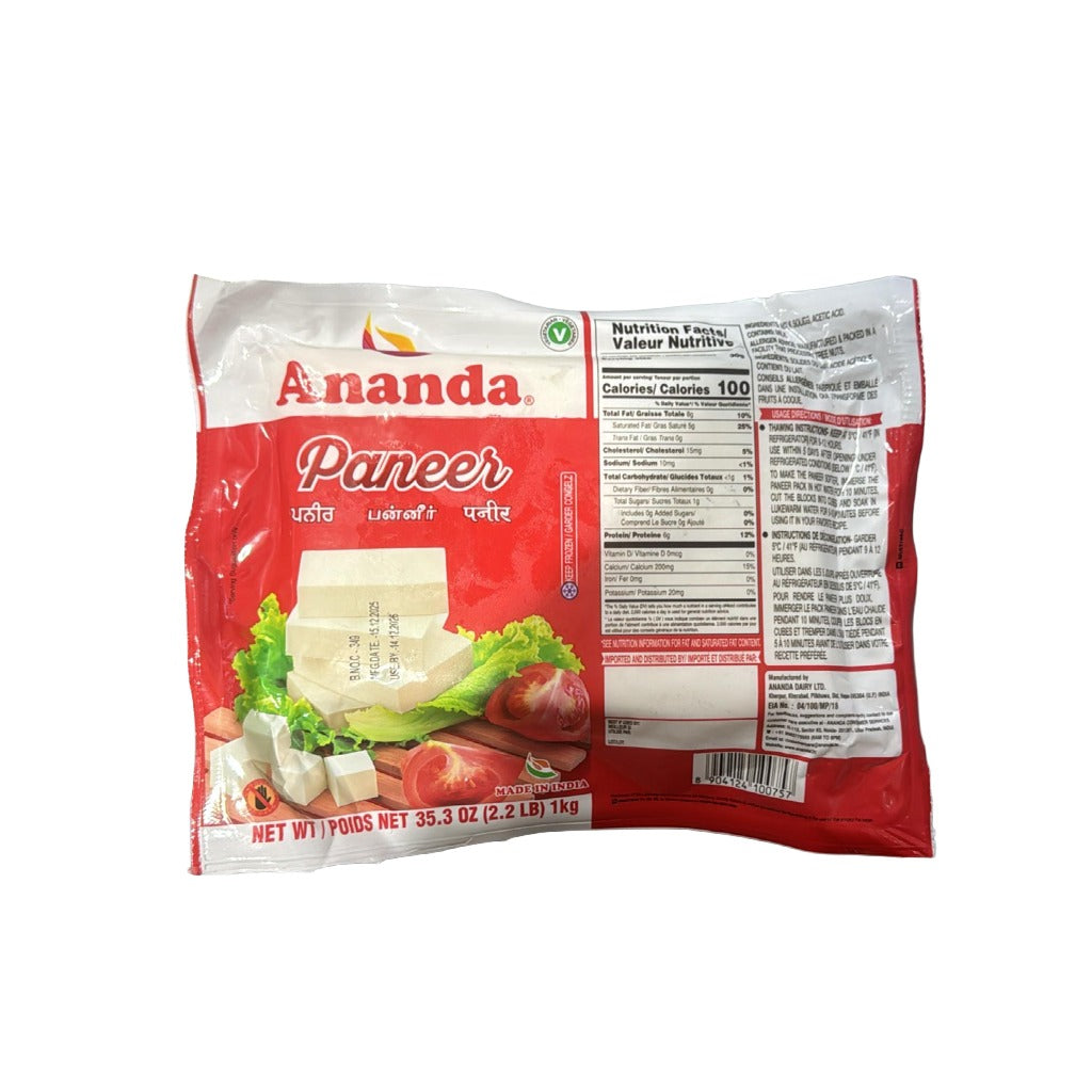 Ananda Frozen Paneer Premium Block  - 1 Kg