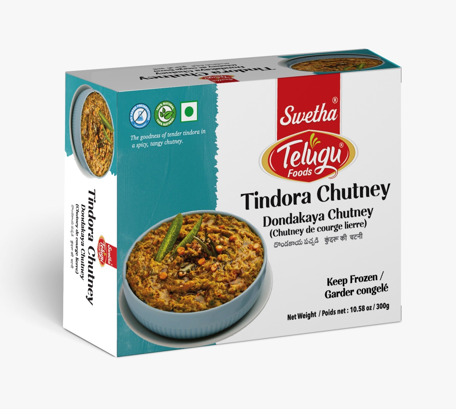 Telugu Foods Tindora Chutney (Dondakaya Pacchadi) - 300 g