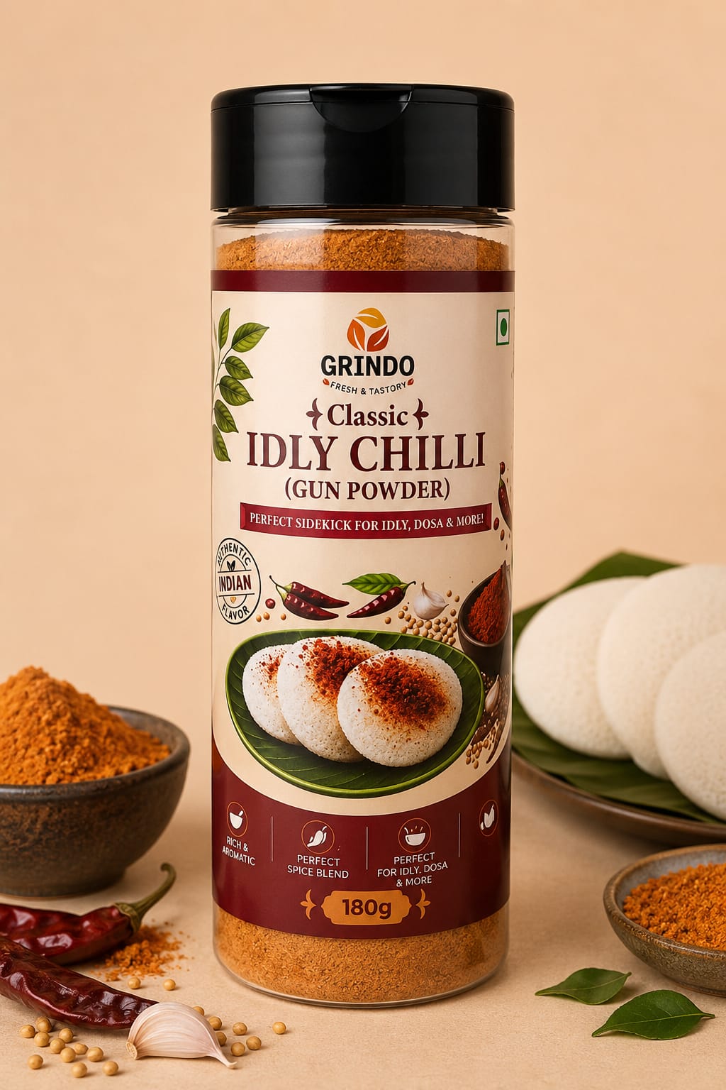 Grindo Classic Idly Chilli Powder - 180 g