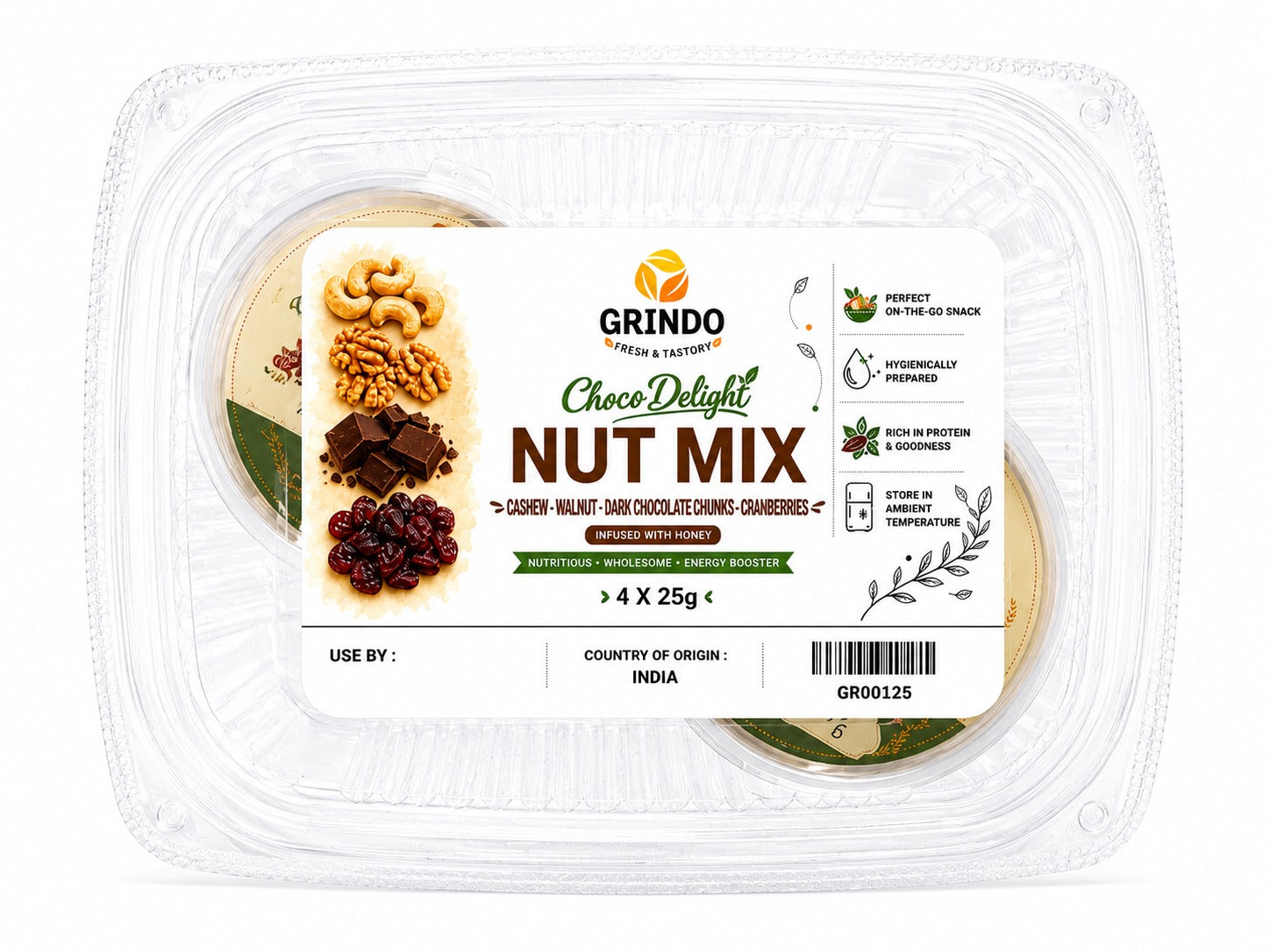Grindo Choco Delight Nut Mix - 4 X 25 g