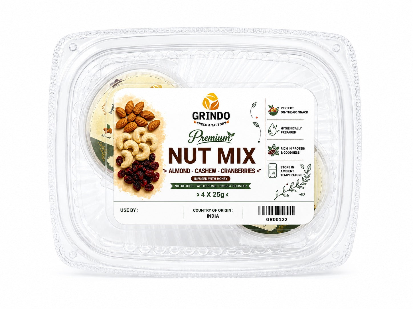 Grindo Premium Nut Mix - 4 X 25 g