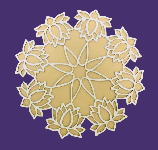 Festival Diwali DIY Rangoli Set Rangoli Diya Holders Reusable Decoration Mat - 12 inch